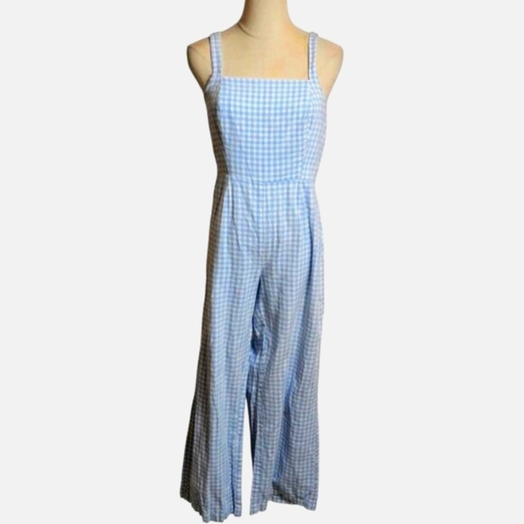 Jessica Simpson Blue Gingham Jumpsuit - Picture 1 of 7